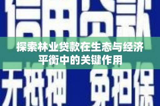 白山探索林业贷款在生态与经济平衡中的关键作用