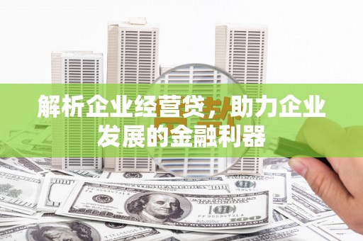 白山解析企业经营贷，助力企业发展的金融利器