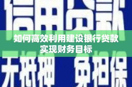 白山如何高效利用建设银行贷款实现财务目标