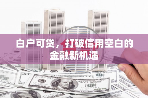 白山白户可贷，打破信用空白的金融新机遇