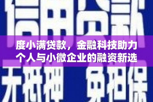 白山度小满贷款，金融科技助力个人与小微企业的融资新选择