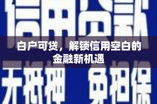白山白户可贷，解锁信用空白的金融新机遇
