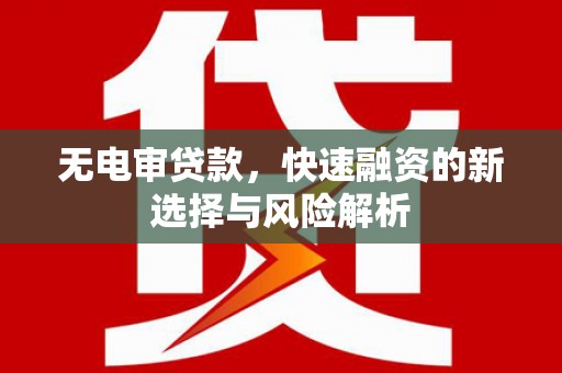 白山无电审贷款，快速融资的新选择与风险解析