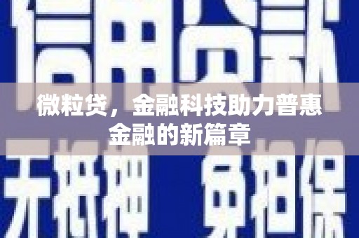 白山微粒贷，金融科技助力普惠金融的新篇章